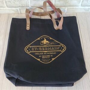 ✨Saint Germain brand French Black and Brown Tote Bag with Leather Straps✨